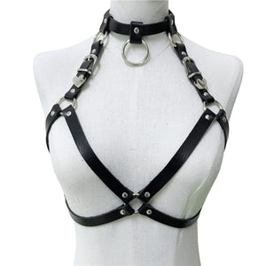 Bondage Harness Slut Leather Collar