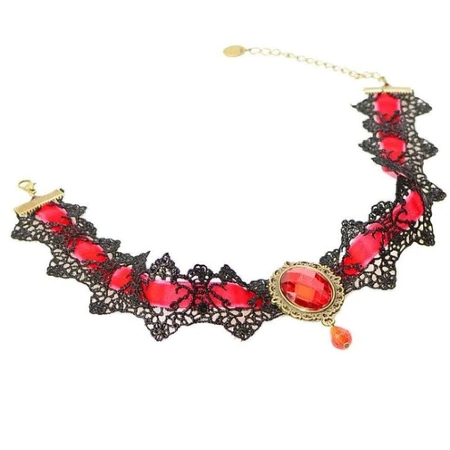 Rhinestone-Encrusted Sexy Lace Chokers product view