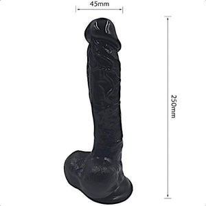 Aufreizender realistischer 9-Zoll-Dildo in Schwarz für BDSM