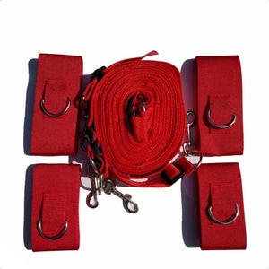 Red Adjustable Under Mattress Restraints BDSM