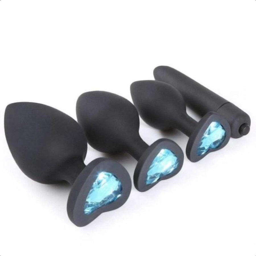 Silicone Anal Training Kit With Extra Vibrator 4pcs BDSM, gallery view 3