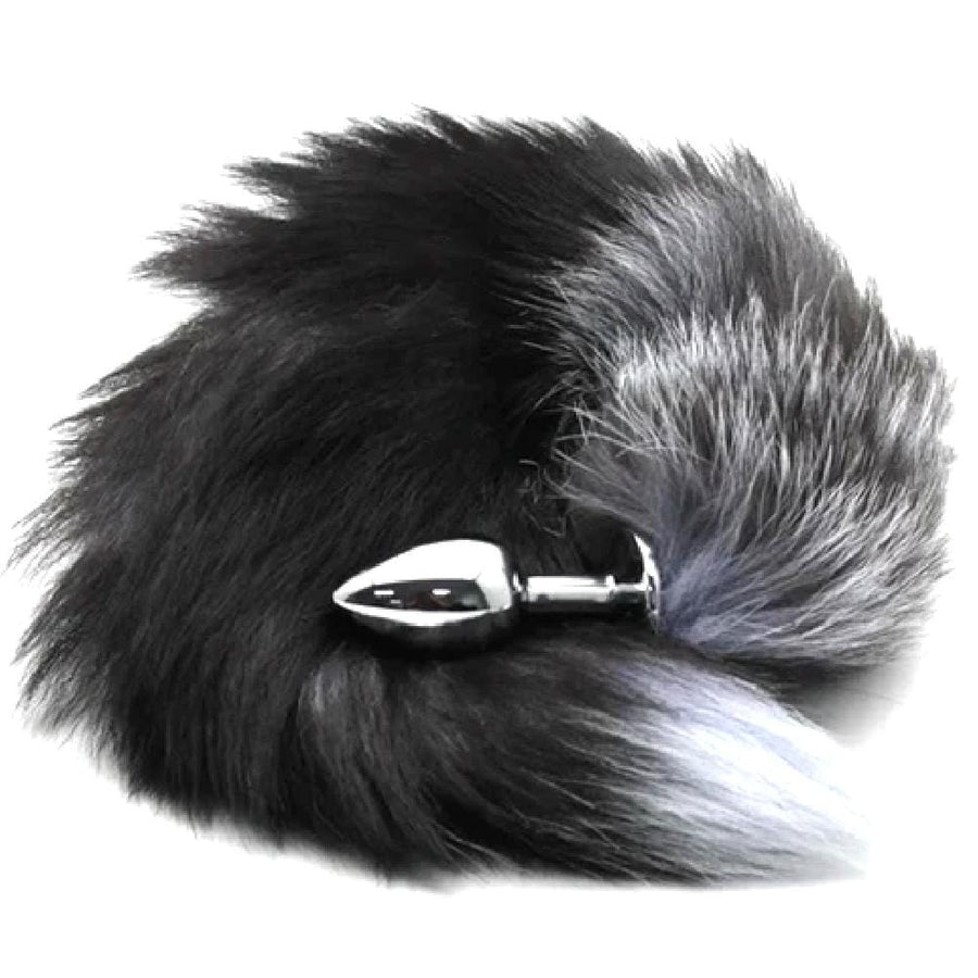 Foxy Gray Ash Tail Plug 17 Inches Long BDSM, gallery view 2