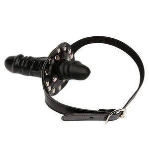 Sadistic Mouth Restraint Chin Strap Dildo BDSM