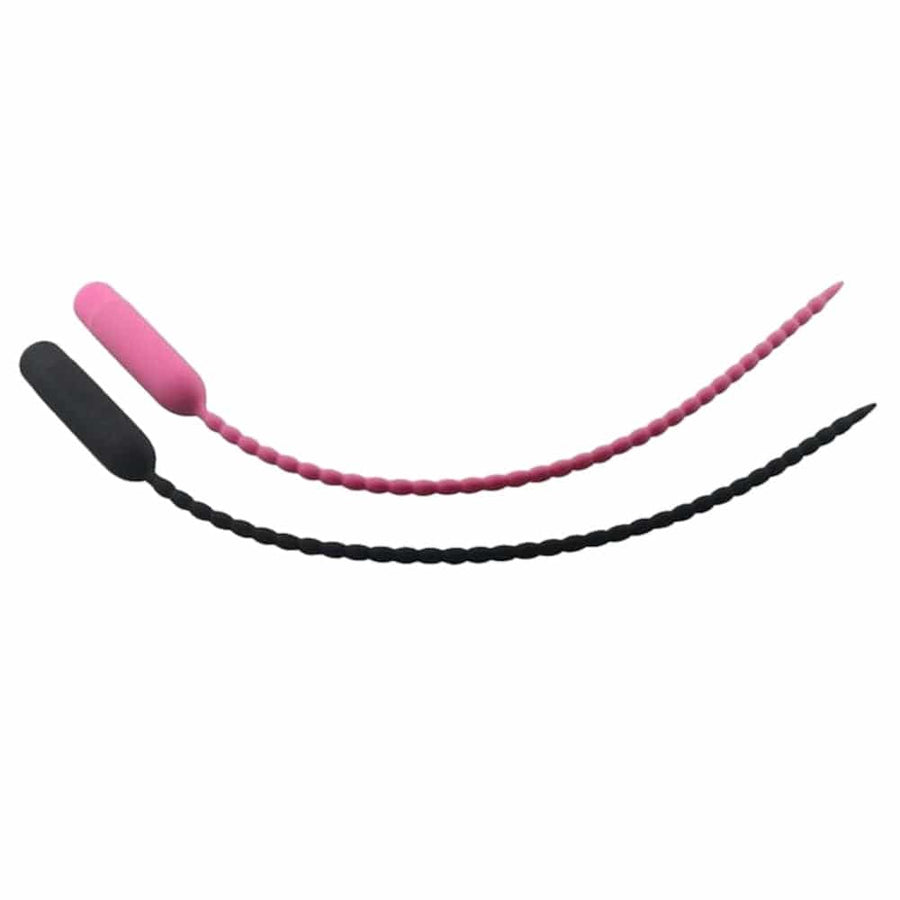 Long Vibrating Beaded Silicone Penis Plug BDSM, gallery view 2