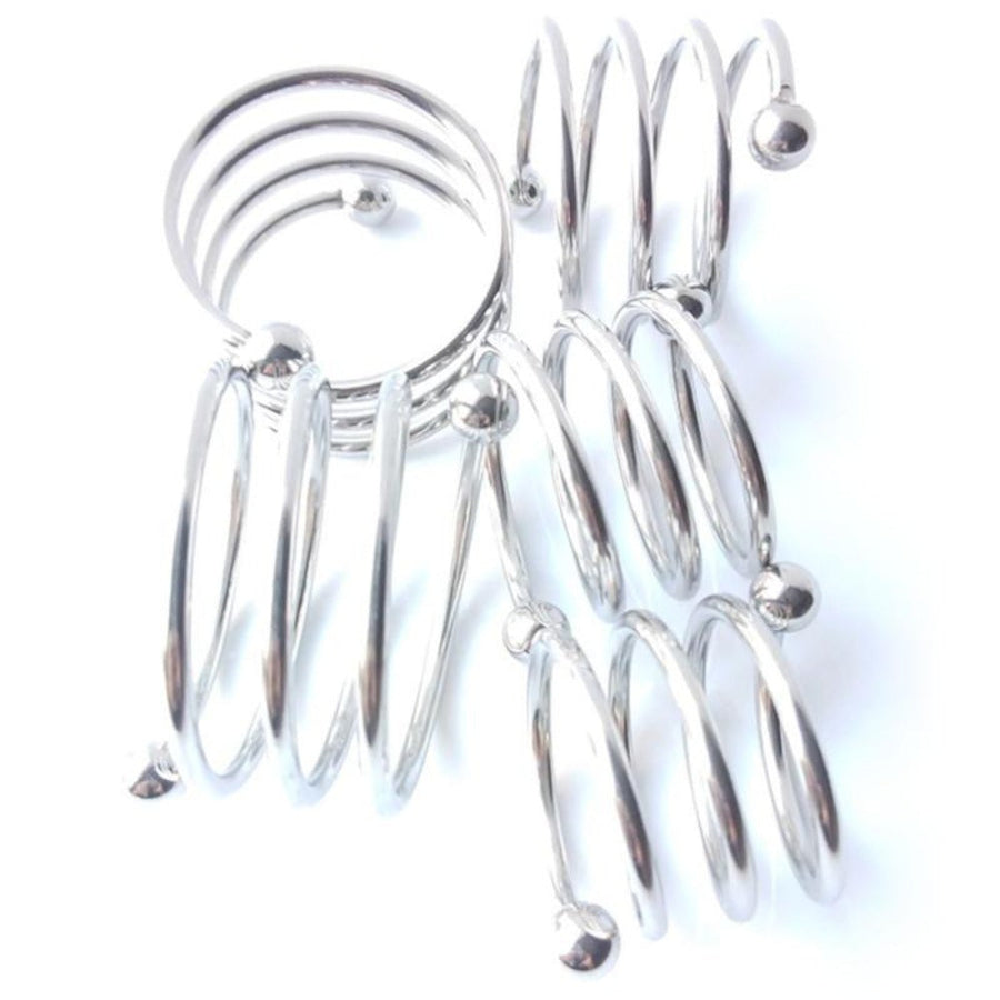 BDSM Spiral Enclosure Silver Cock Ring, gallery view 2