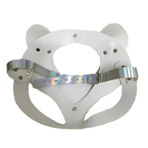 Holographic Leather Cat Mask BDSM