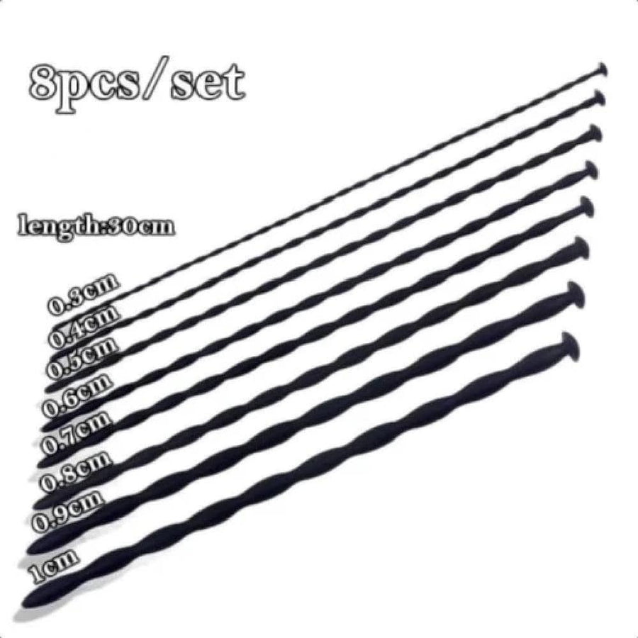 Long Black Silicone Urethral Sounds Set BDSM, gallery view 9