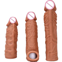 Load image into Gallery viewer, Realistic Double Lock Penis Sleeve Extender BDSM
