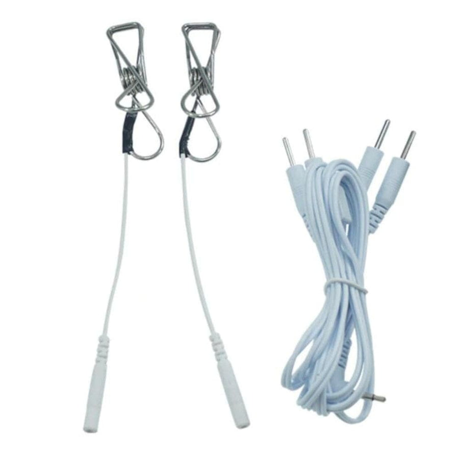 BDSM Shock and Awe Electro Nipple Clamps Set, gallery view 3