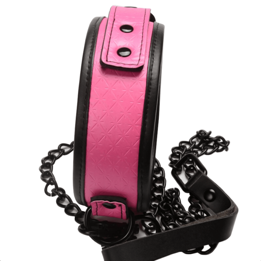 Sugar N Spice Leather Collar With Leash, gallery view 3