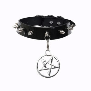 Black Gothic Talisman Pendant Collar