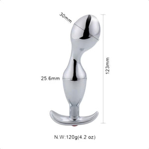 Juwelenbesetzter Buttplug aus rostfreiem Metall BDSM