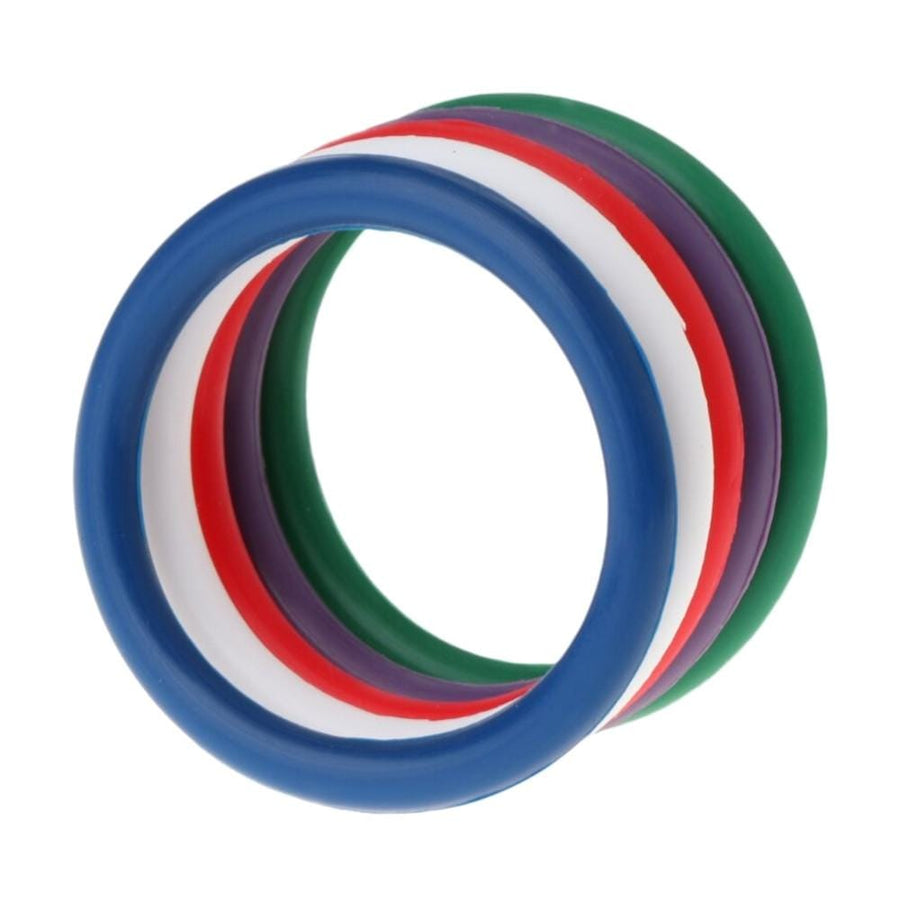 Rainbow 5-in-1 Silicone Cock Ring Set BDSM, gallery view 2