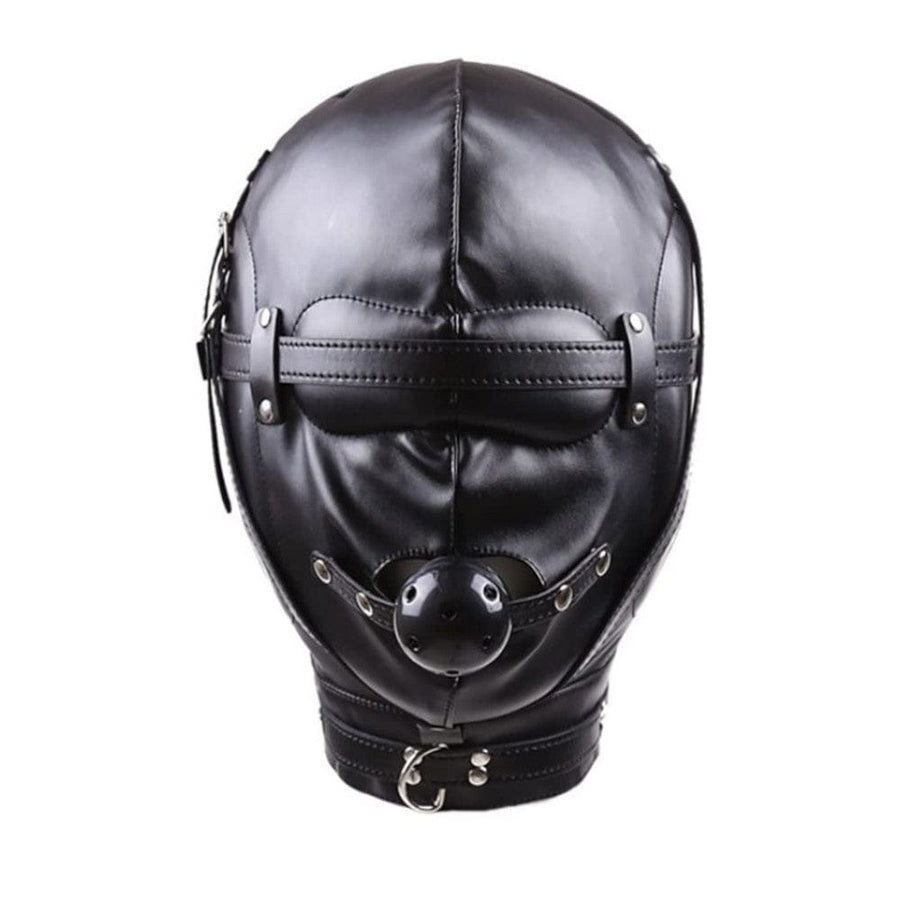 Sensory Deprivation Leather Slave Hood BDSM, gallery view 2