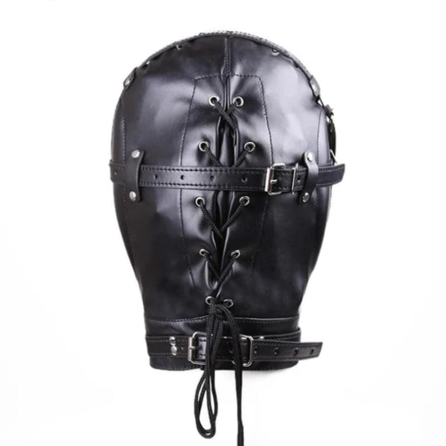 Leather Sensory Deprivation Mask BDSM, gallery view 2