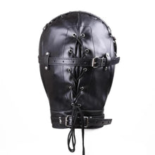 Load image into Gallery viewer, Leather Sensory Deprivation Mask BDSM
