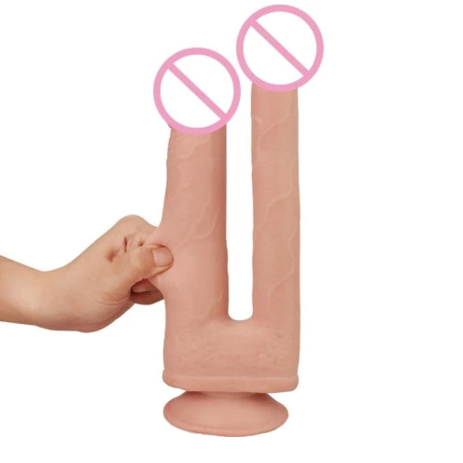 Double Penetration 9 Inch Soft Dildo BDSM, gallery view 2