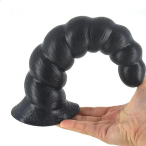 Erotischer Spiral-Großer schwarzer Dildo mit Saugnapf BDSM