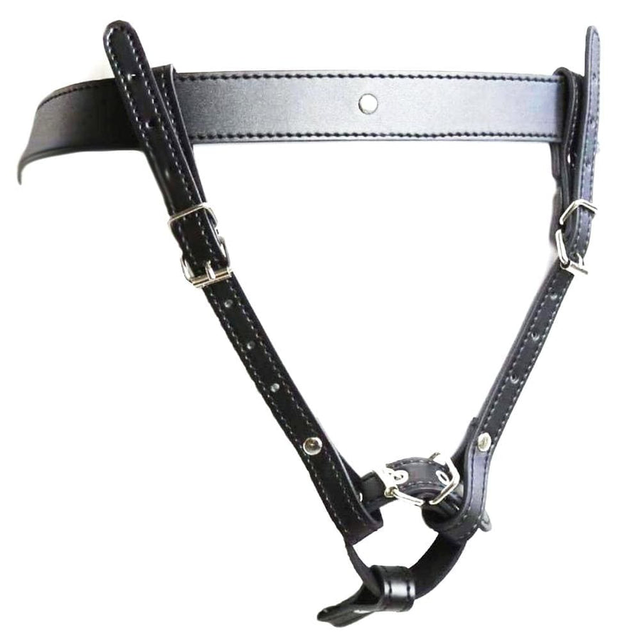 Leather Strap on Cock Ring Harness BDSM, gallery view 3