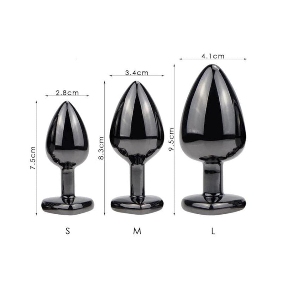 Red Heart Metal Butt Plug Kit 3pcs BDSM, gallery view 7