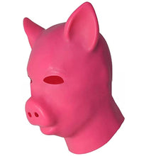 Charger l&#39;image dans la galerie, Masque de cochon en latex fétichiste animal BDSM
