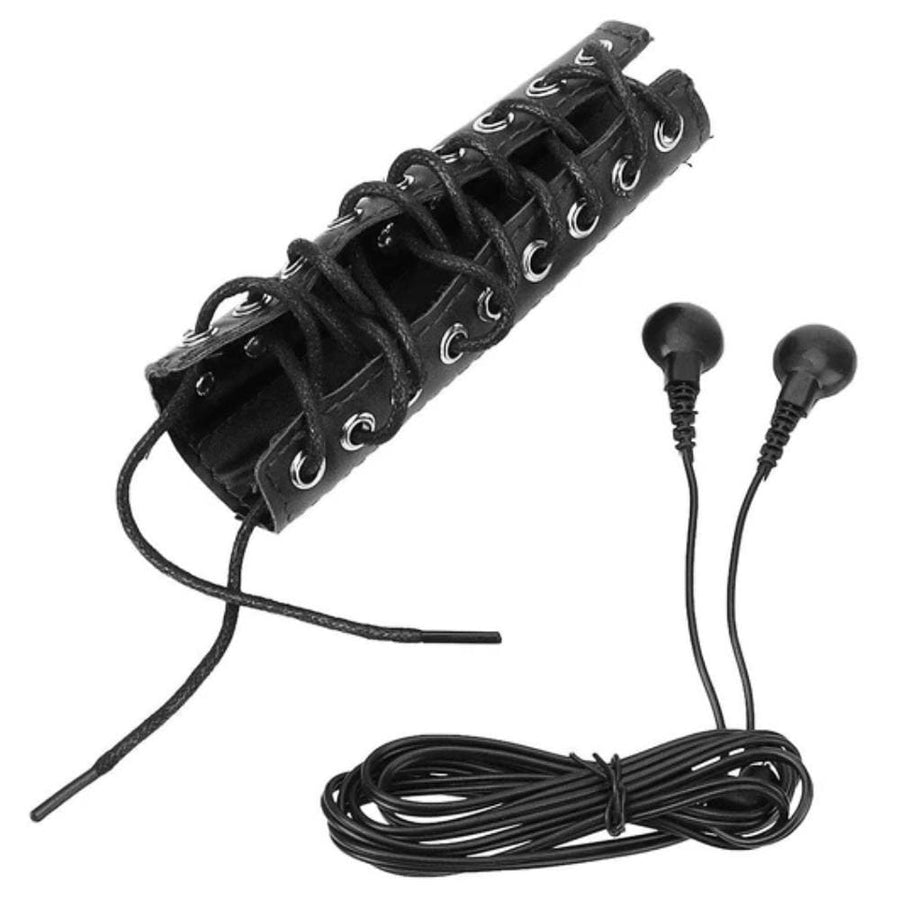 Leather Sleeve Penis Electro Torture Instrument BDSM, gallery view 2