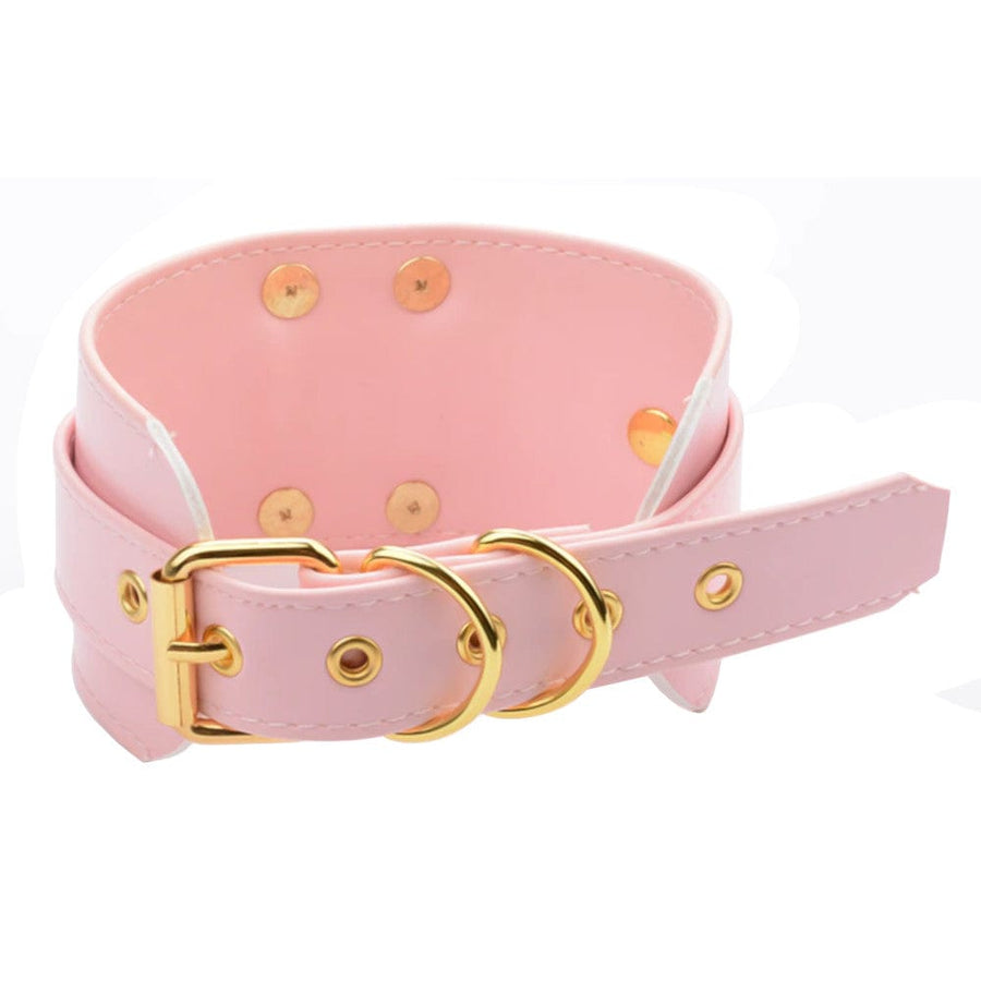 Oversized Girly Pink Leather Collar, gallery view 5