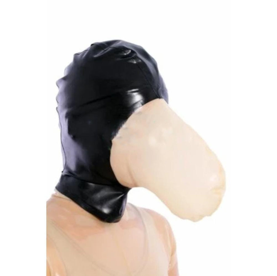 Full Coverage Rubber Bondage Hood BDSM product view