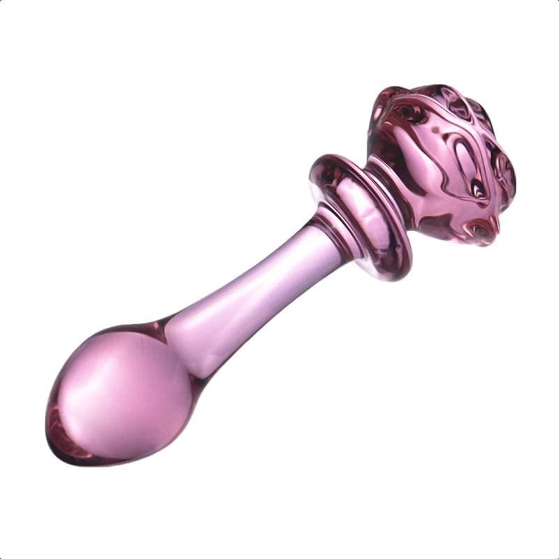 Pink Charming Beaded Glass Rose Dildo BDSM, gallery view 5