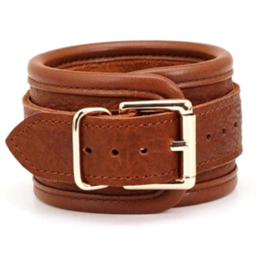 Brown Vintage Leather Wrist Cuffs, gallery view 4