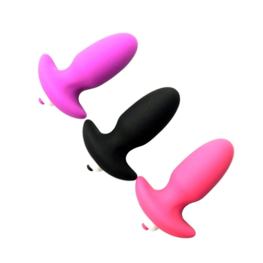 Hollow Silicone Vibrating Butt Plug 4.13 Inches Long, gallery view 2
