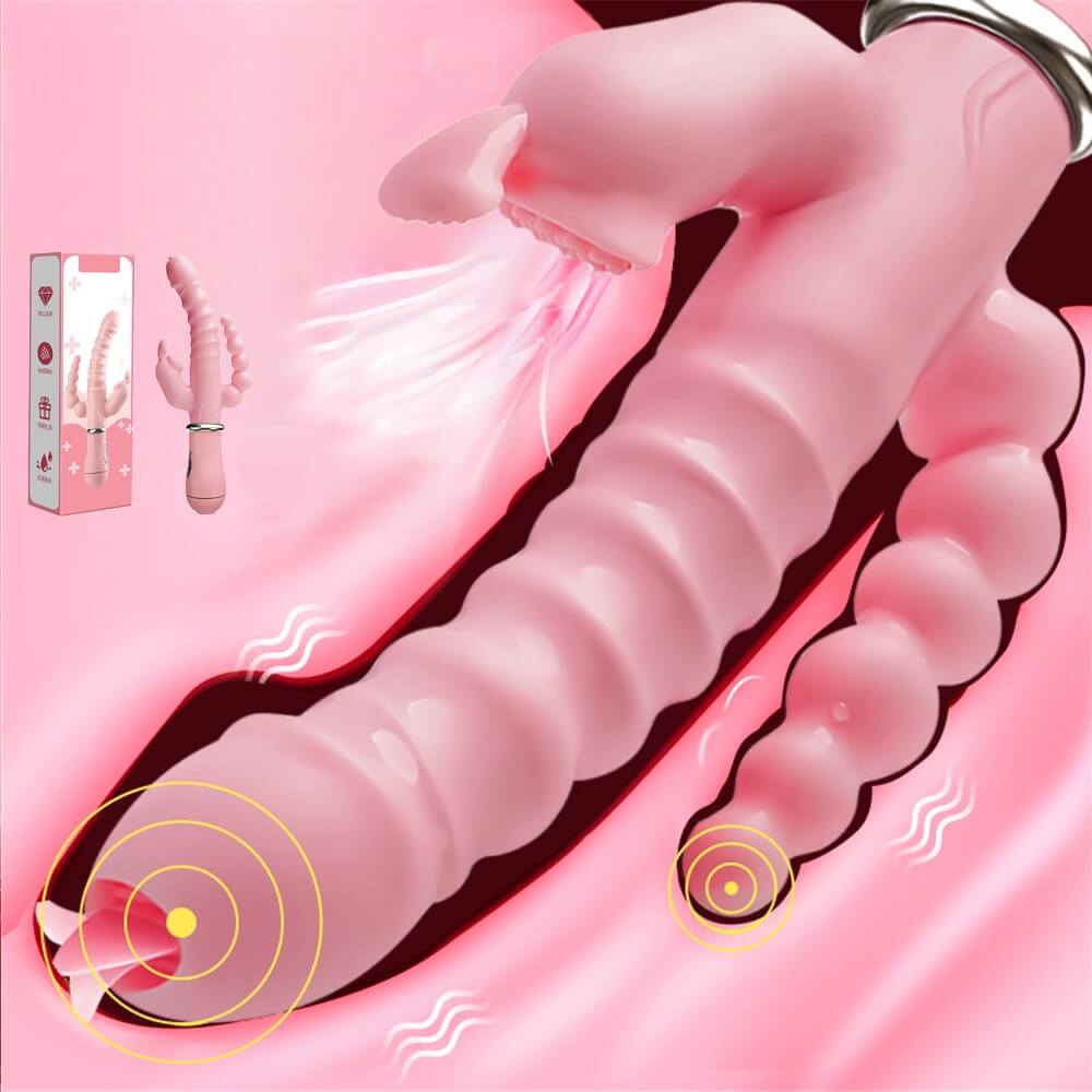3 In 1 Dildo Rabbit Vibrator sissyloving 3 In 1 Dildo Rabbit Vibrator sissyloving