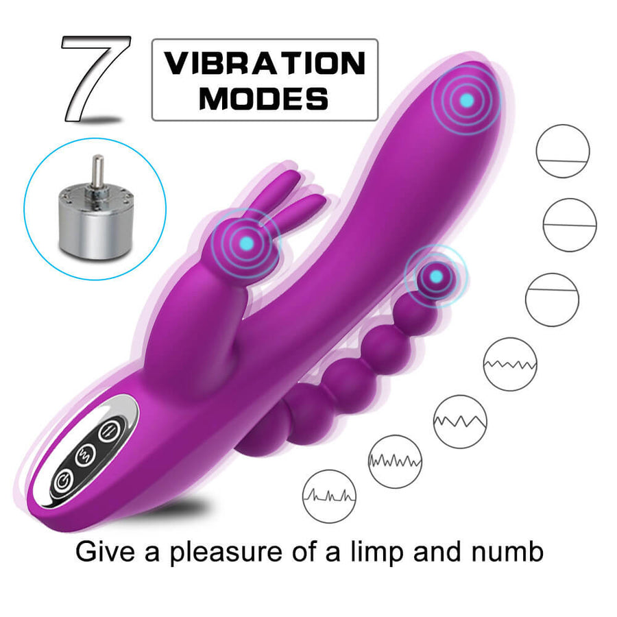 3 in 1 G-Spot Rabbit Anal Dildo Vibrator, gallery view 3