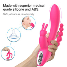 Load image into Gallery viewer, 3 in 1 G-Spot Rabbit Anal Dildo Vibrator

