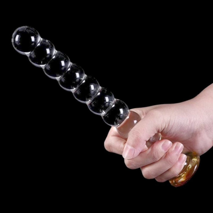 Luxurious Beaded 10 Inch Large Glass Dildo BDSM, gallery view 4