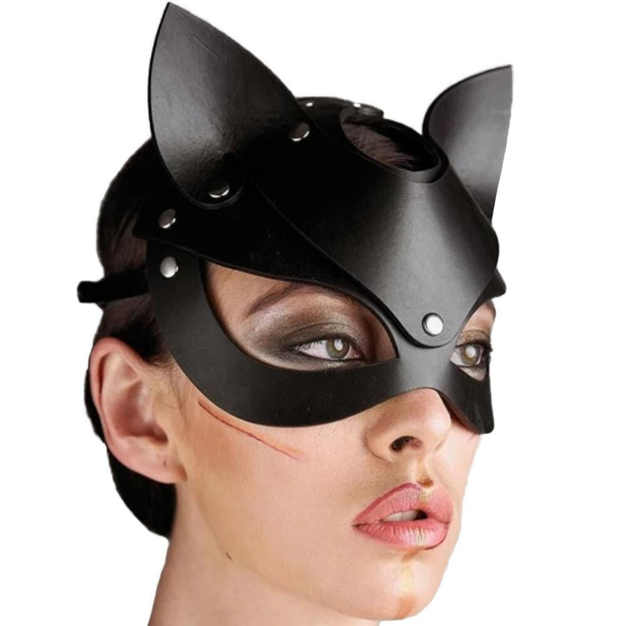 Seductive Leather Catwoman Mask BDSM, gallery view 3