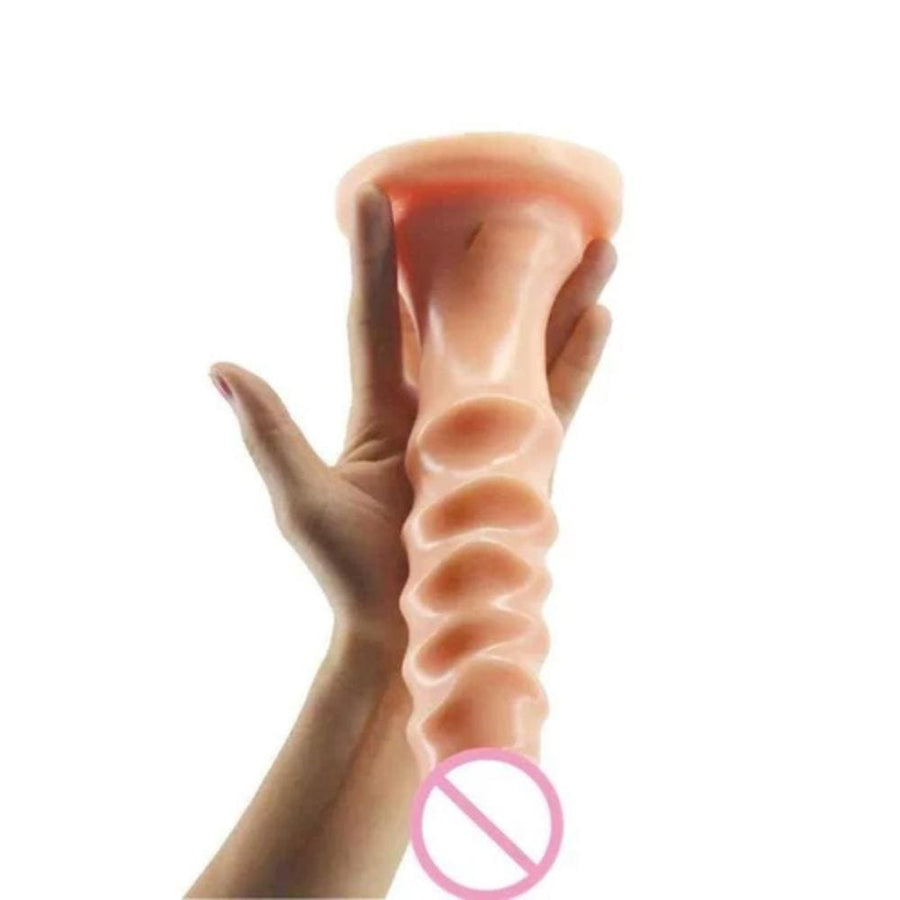 10 Inch Wavy Ridges Flexible Dildo, gallery view 3