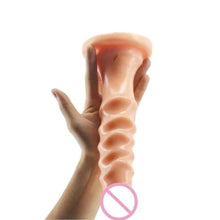 Load image into Gallery viewer, 10 Inch Wavy Ridges Flexible Dildo
