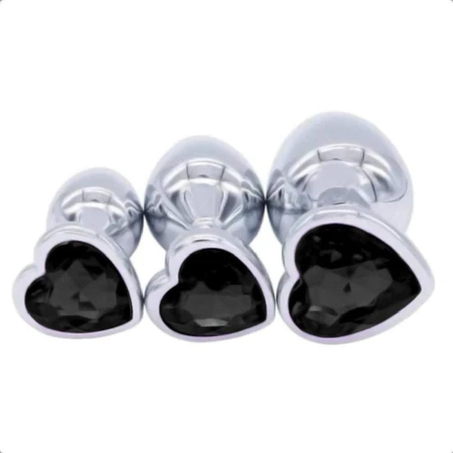 Heart-Shaped Crystal Jeweled Plug Set, gallery view 4
