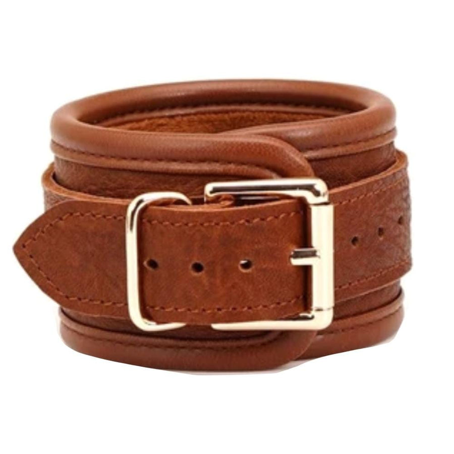 Brown Vintage Leather Leg Cuffs, gallery view 3