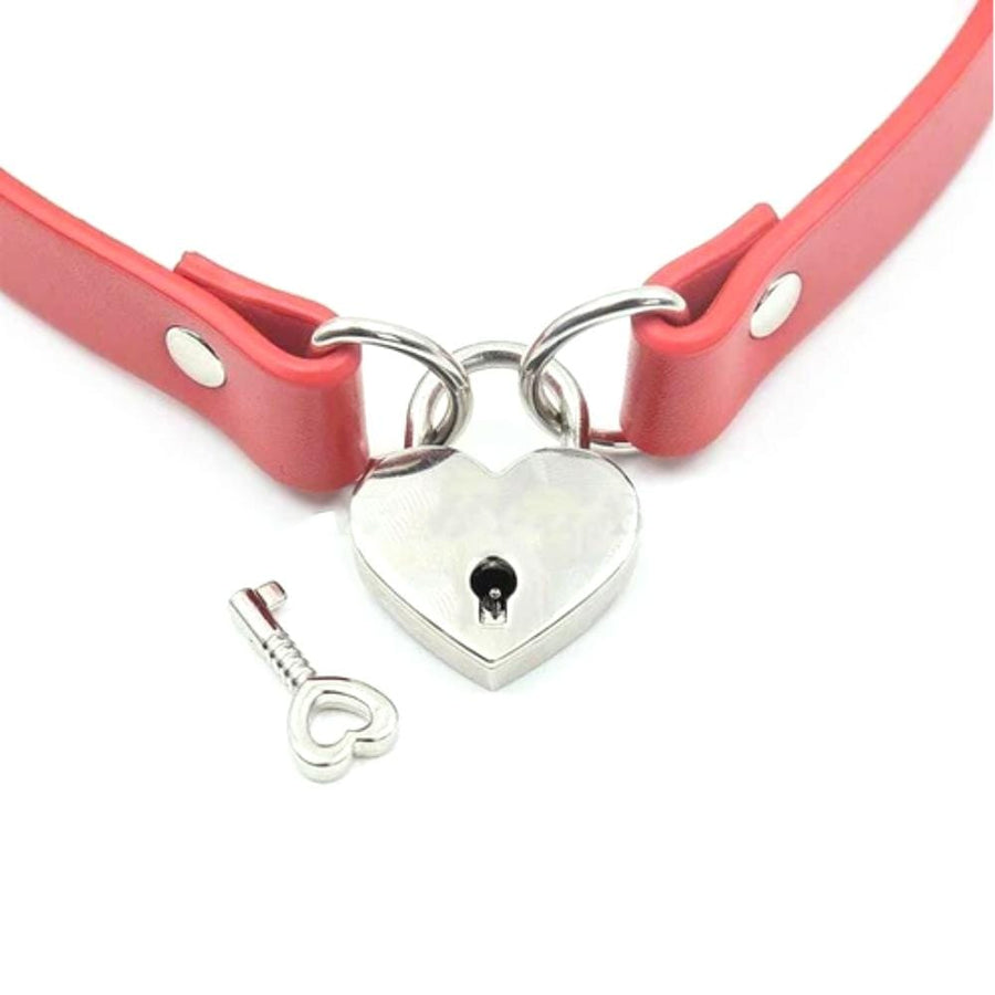 BDSM Flirting Heart Locking Collar, gallery view 3
