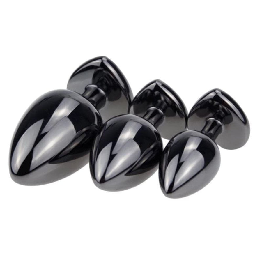Red Heart Metal Butt Plug Kit 3pcs BDSM, gallery view 4