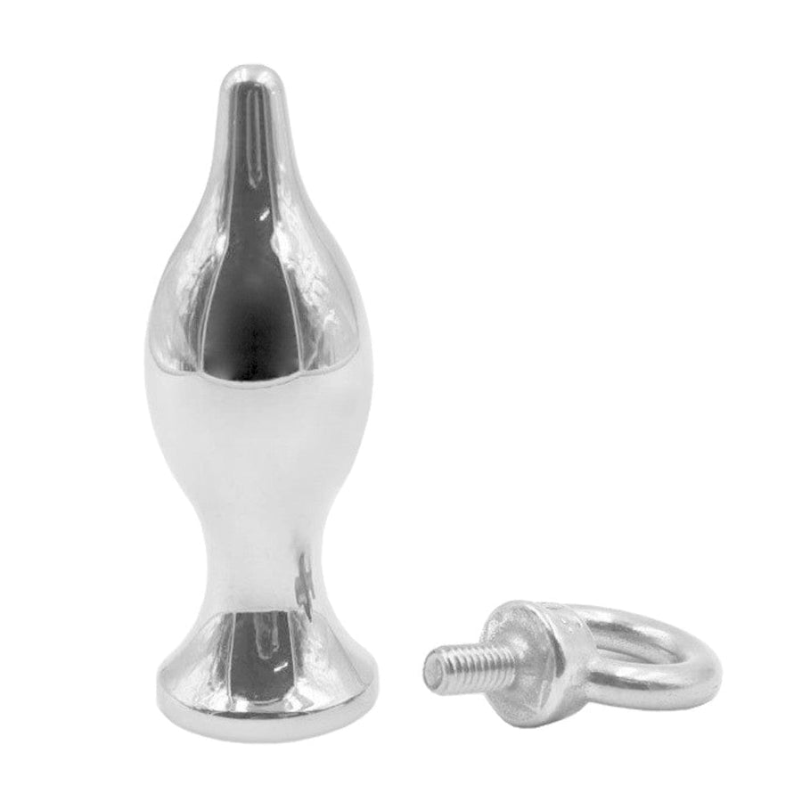 Shiny Metal Butt Plug With Pull Ring, gallery view 2