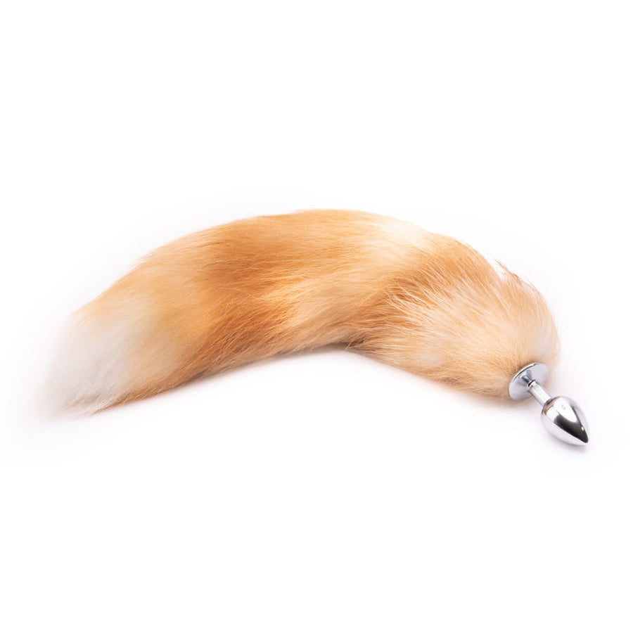 16" - 17" Fox Tail Metal Butt Plug, gallery view 2