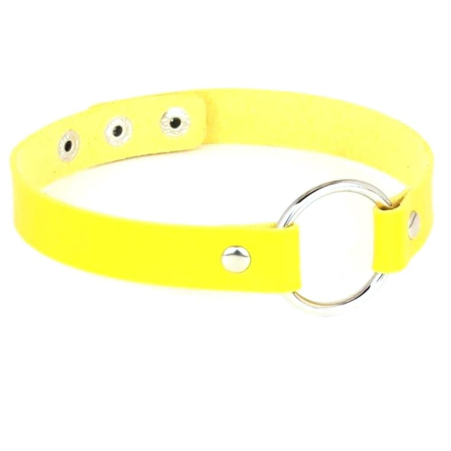 BDSM Colorful Synthetic Leather Choker, gallery view 4