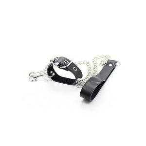 Bondage Games Leather Dick Ring Leash BDSM