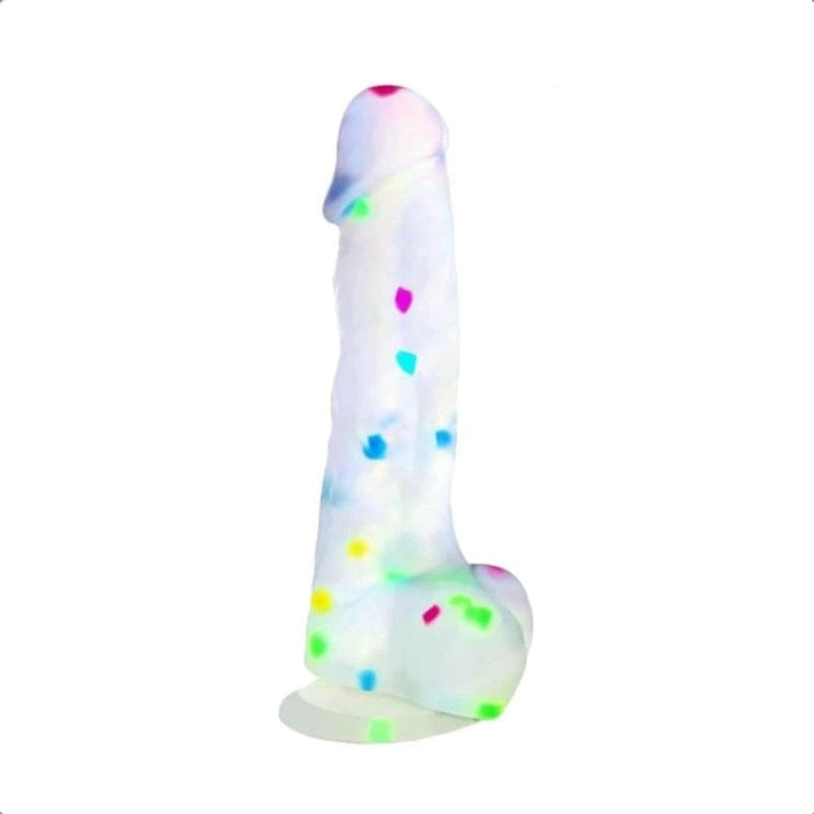 BDSM Soft Jelly Colorful Dildo With Suction Cup and Balls, gallery view 2