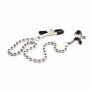 BDSM Small Steel Ball Nipple Clamps With Chain