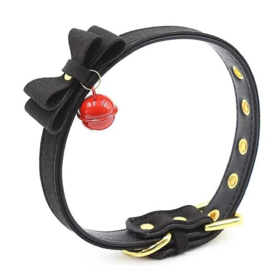 Sweet Fondle Leather Bondage Bow Tie, gallery view 3