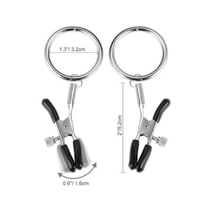 BDSM Flirting Rings Silver Nipple Clamps